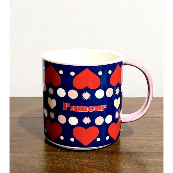 NWT: Maeve by Anthropologie - l'amour, Hearts, Ceramic Coffee Mug - Picture 1 of 5